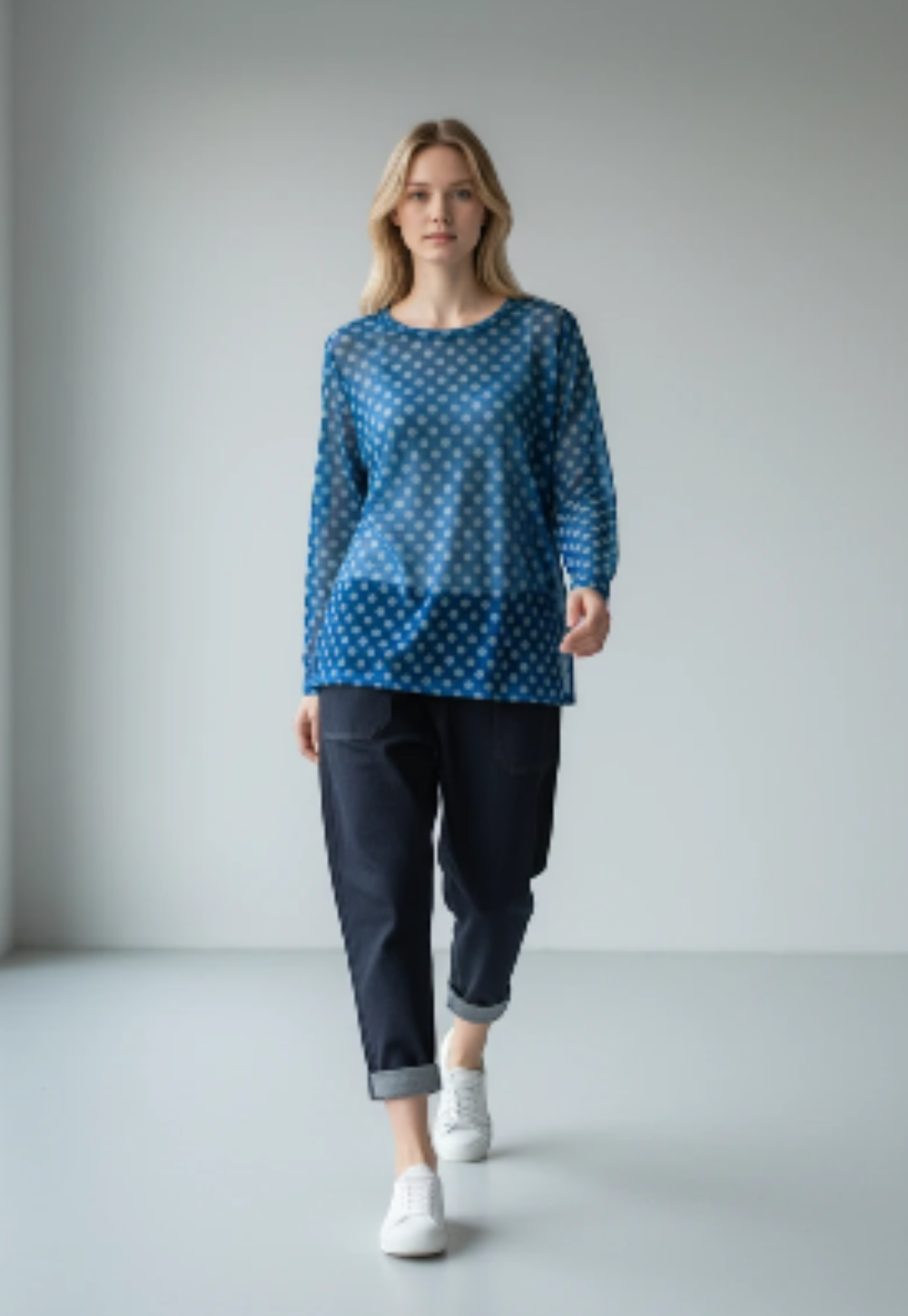 Made in Italy Polkadot Mesh Tops.