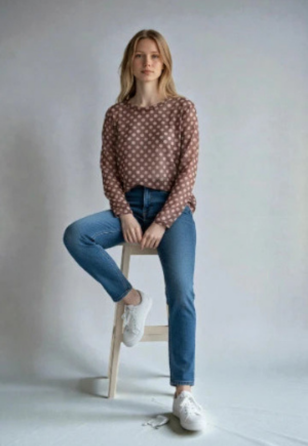 Made in Italy Polkadot Mesh Tops.