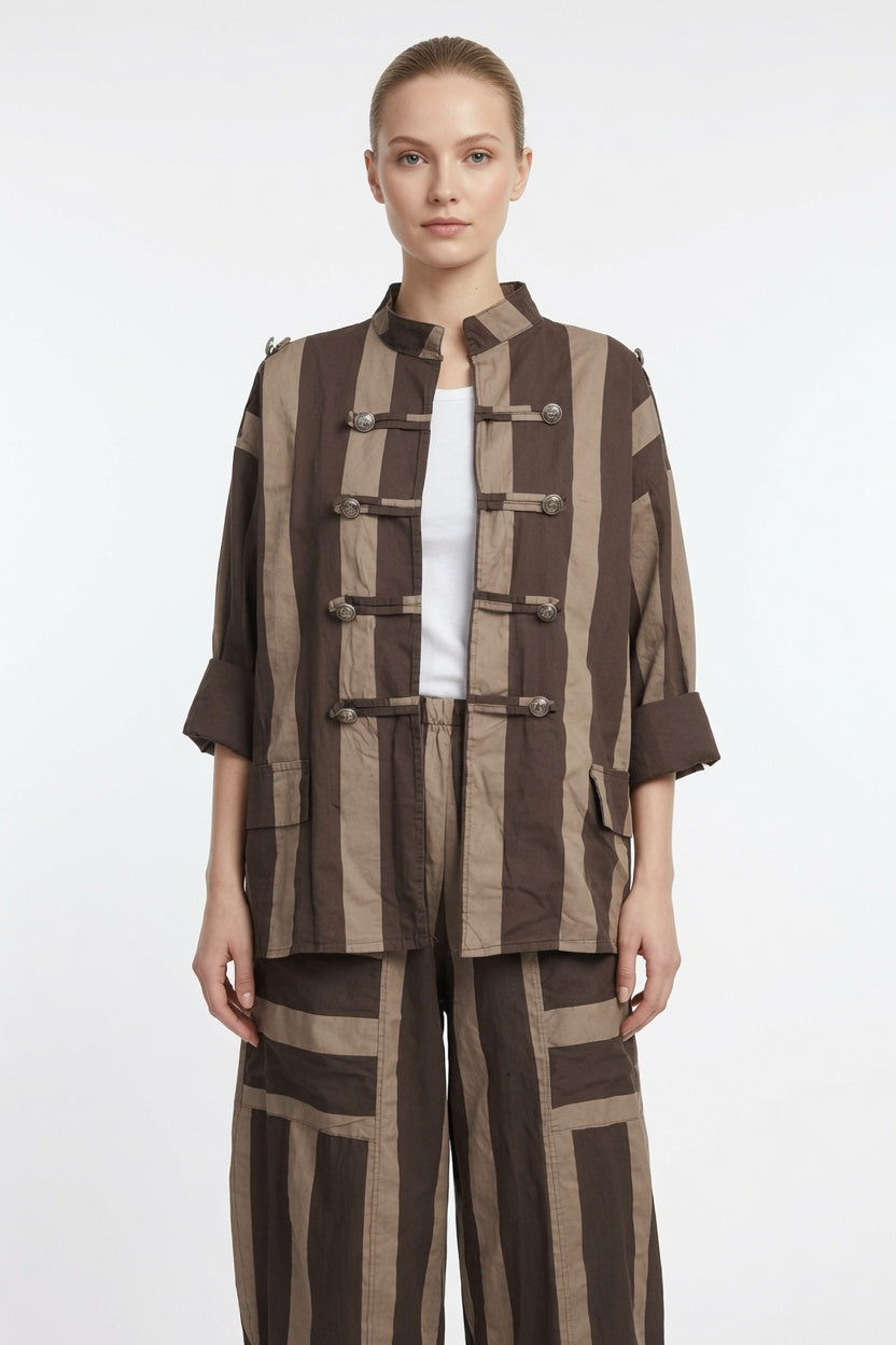 Made in Italy Stripe Military Jacket