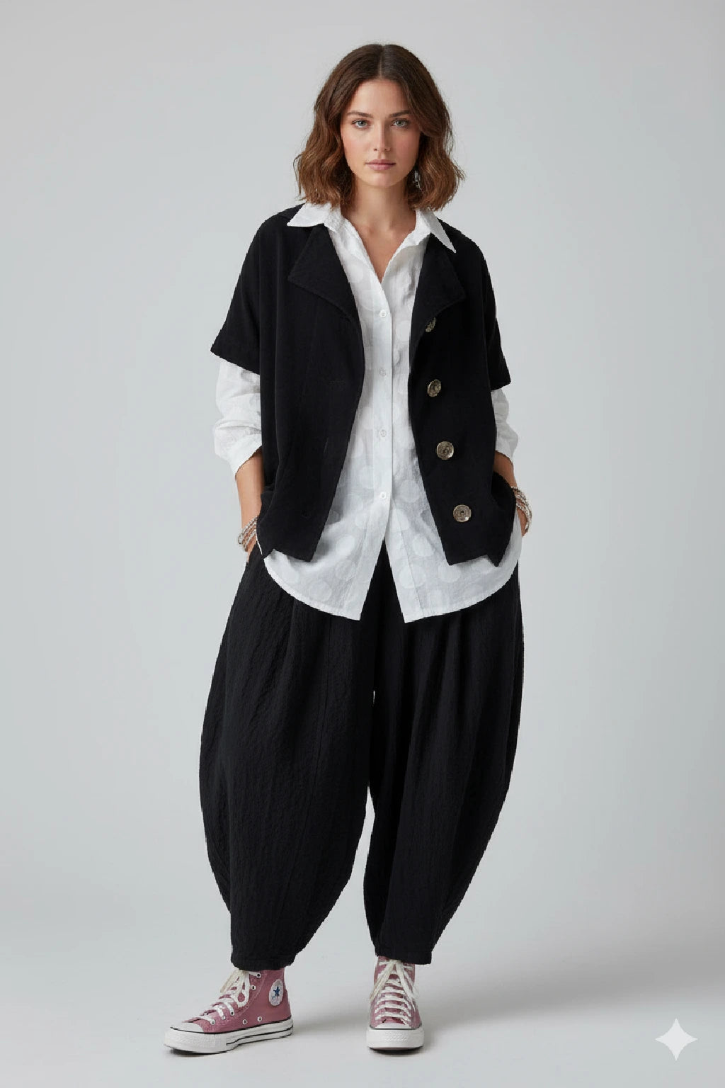 Women's Boxy Corduroy Button-Up Jacket