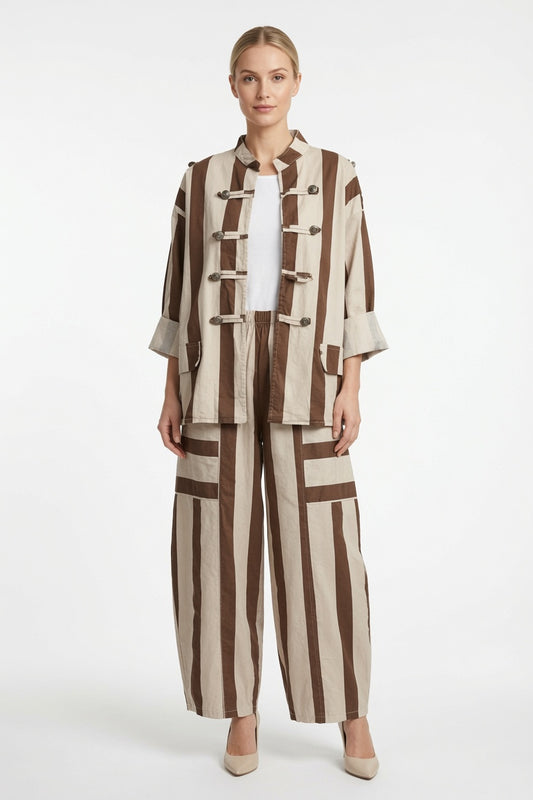 Made in Italy Stripe Military Jacket