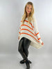 Wool Stripe Knitted Jumper High-Low Made in Italy