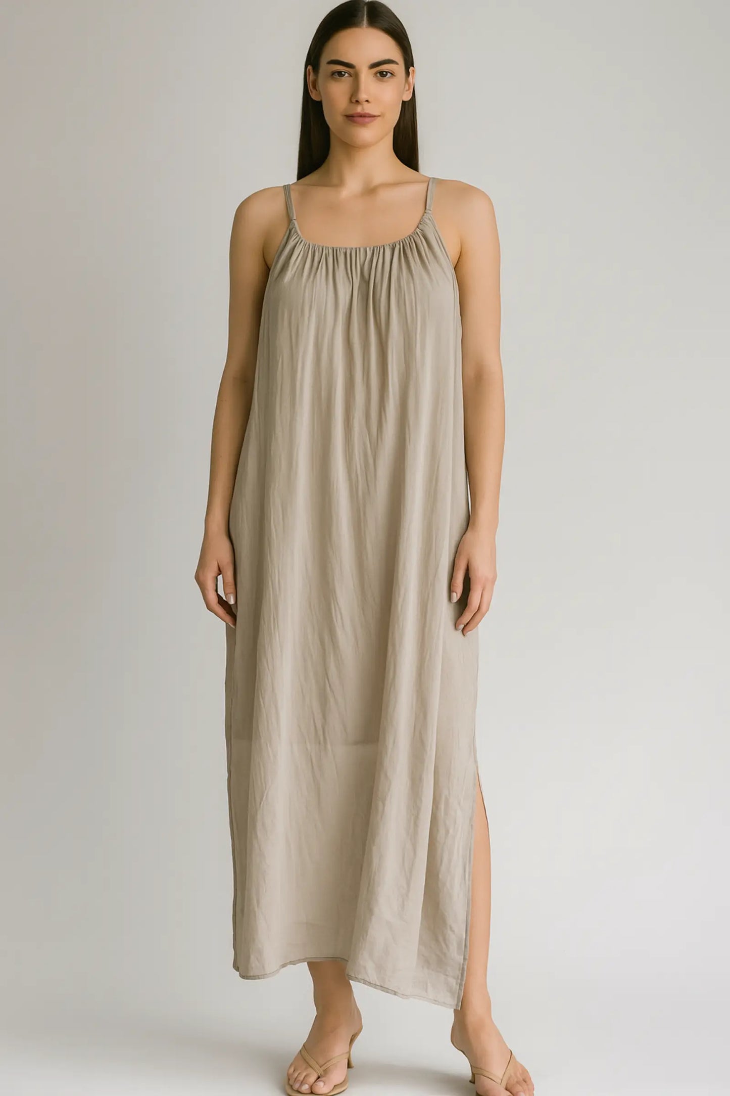 Cotton Strap Maxi Dress