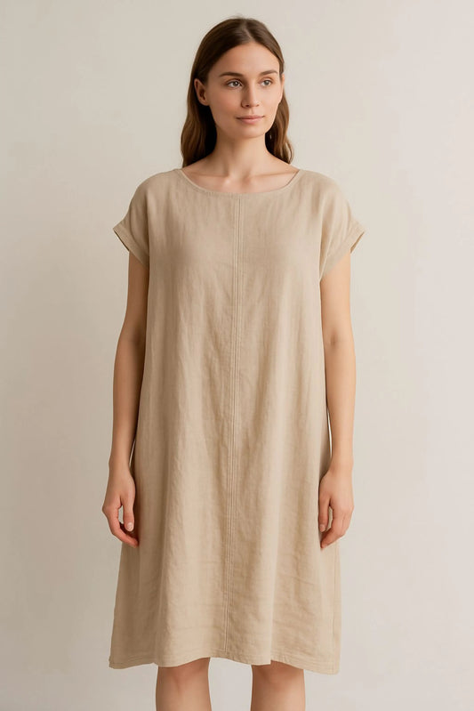 Made in Italy Cotton Swing Panel Cap Sleeve Dress