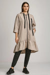 Made in Italy Frill Bottom Hooded Rain Mac
