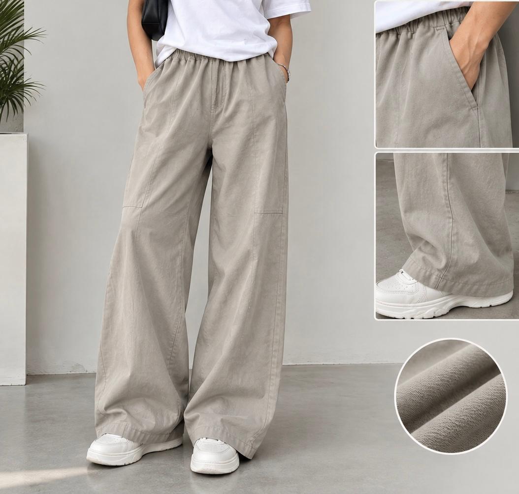 Made in Italy Gaberdine Canvas Barrel Pant
