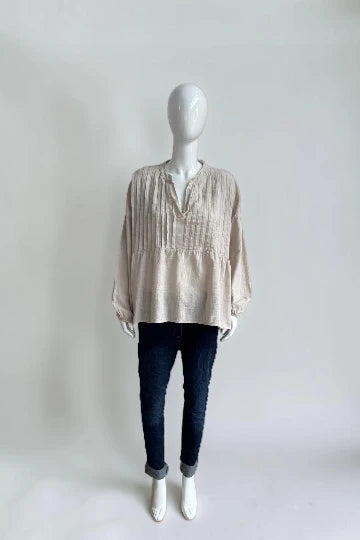 Made in Italy Pintuck Top