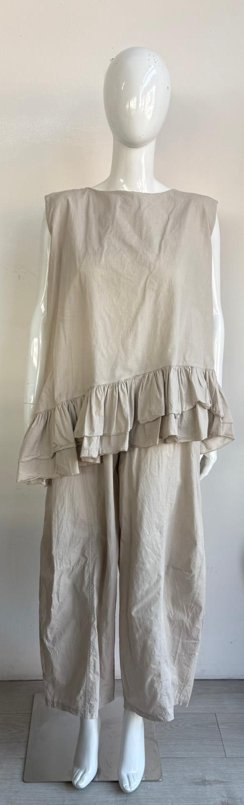 Made in Italy Cotton Barrel Leg Pant