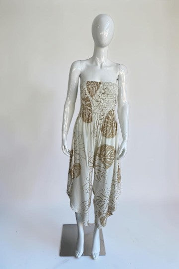 Made in Italy Shirred Elasticated Bandeau Jumpsuit