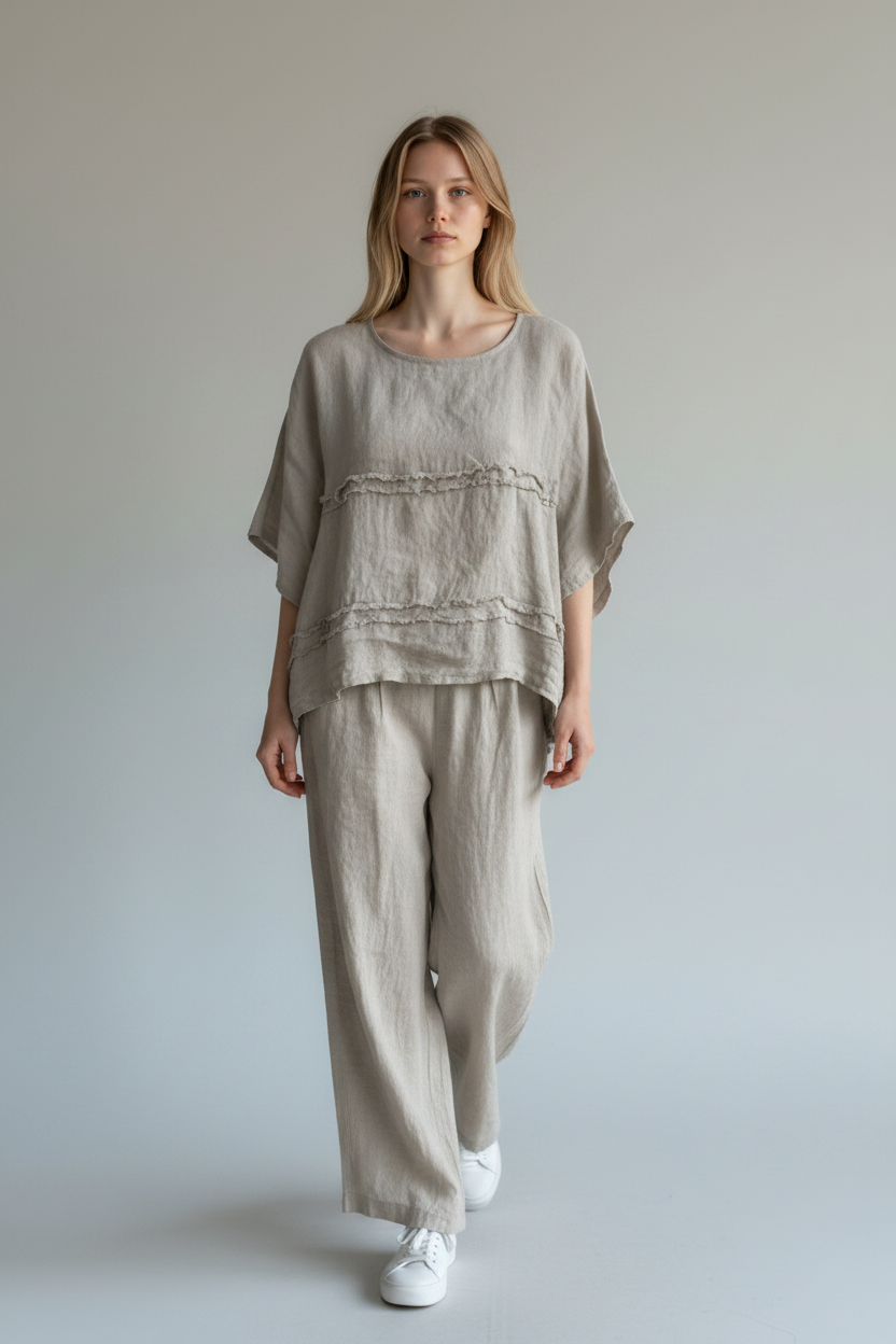 Made in Italy Linen Frey Top