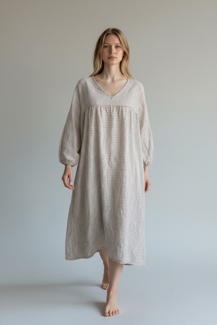 Made in Italy Gingham Smock Dress
