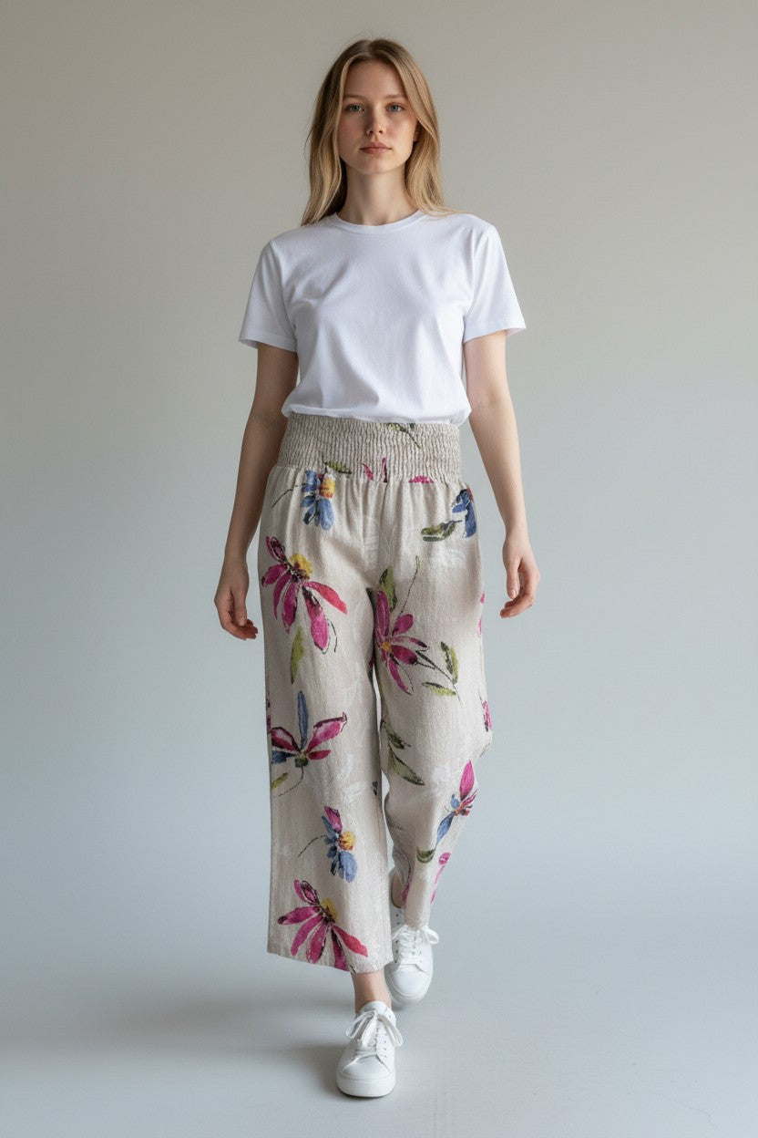 Made in Italy Print Cotton Pant
