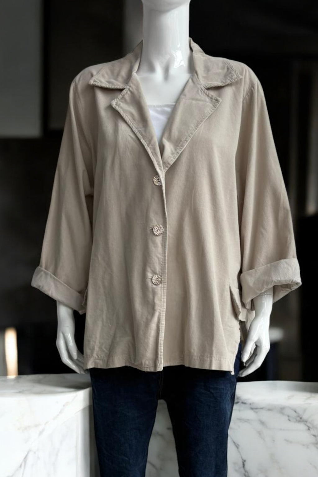 Made in Italy Corduroy Button Jacket