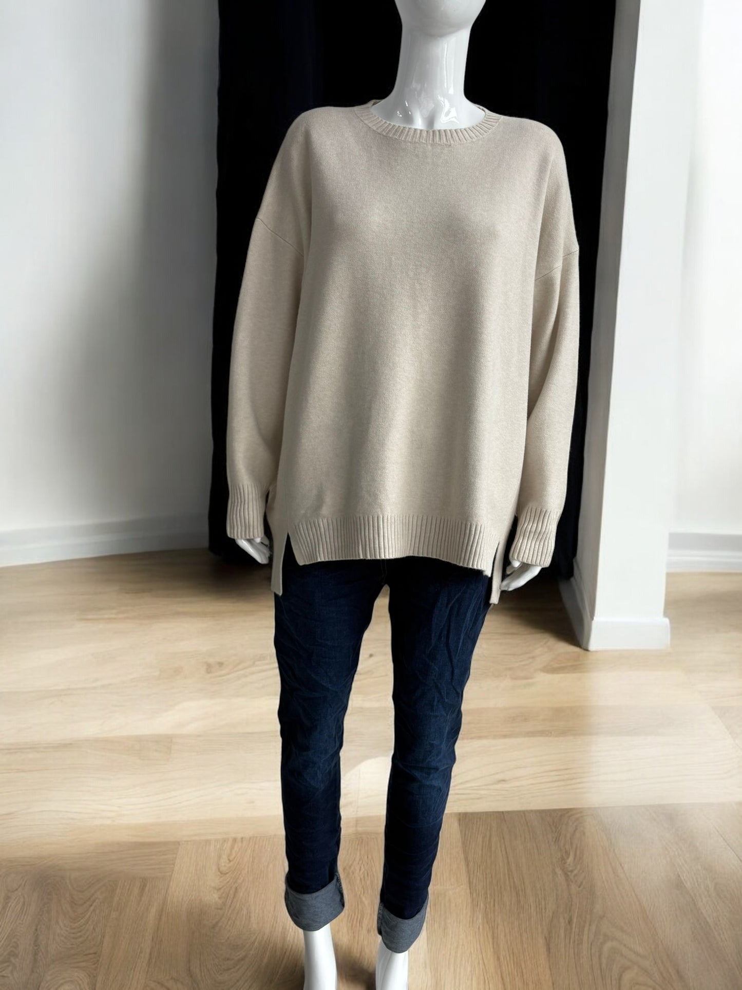 Made in Italy Soft Knit Split Hem Jumper