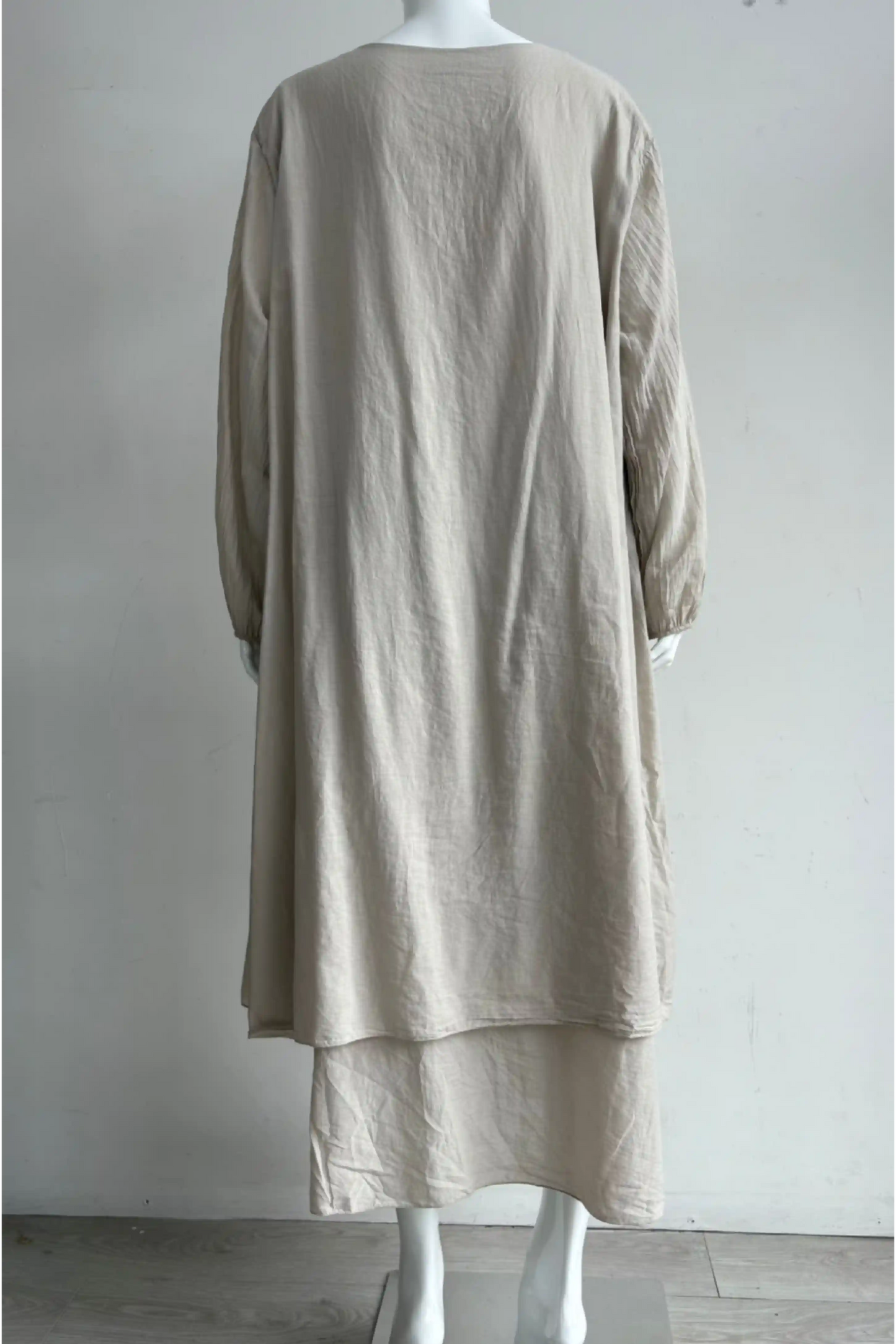 Made in Italy Cotton Pleat Side Dress