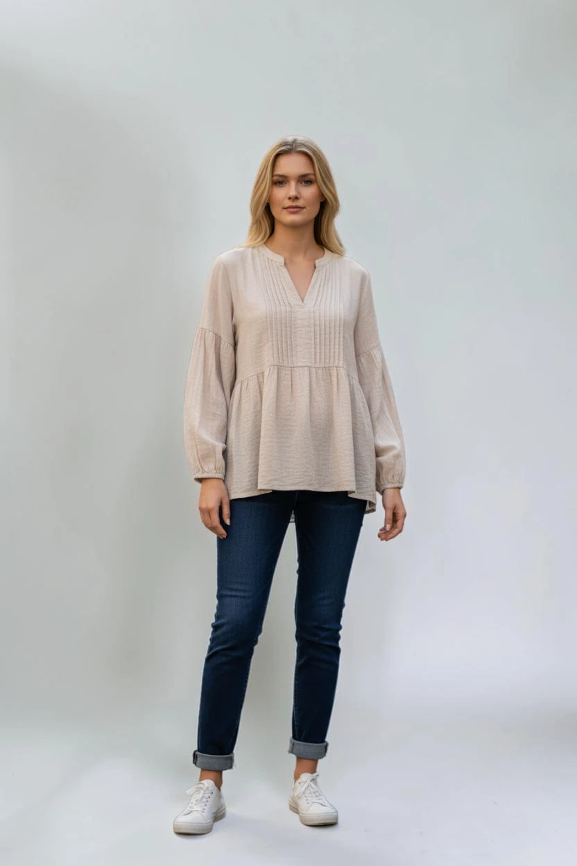 Made in Italy Pintuck Top