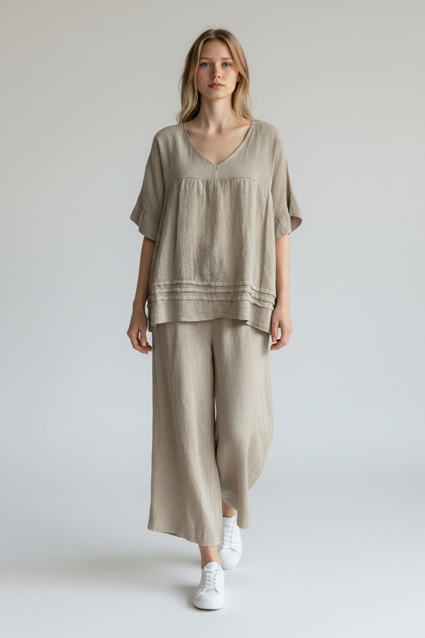 Linen Smock Top Lagenlook
