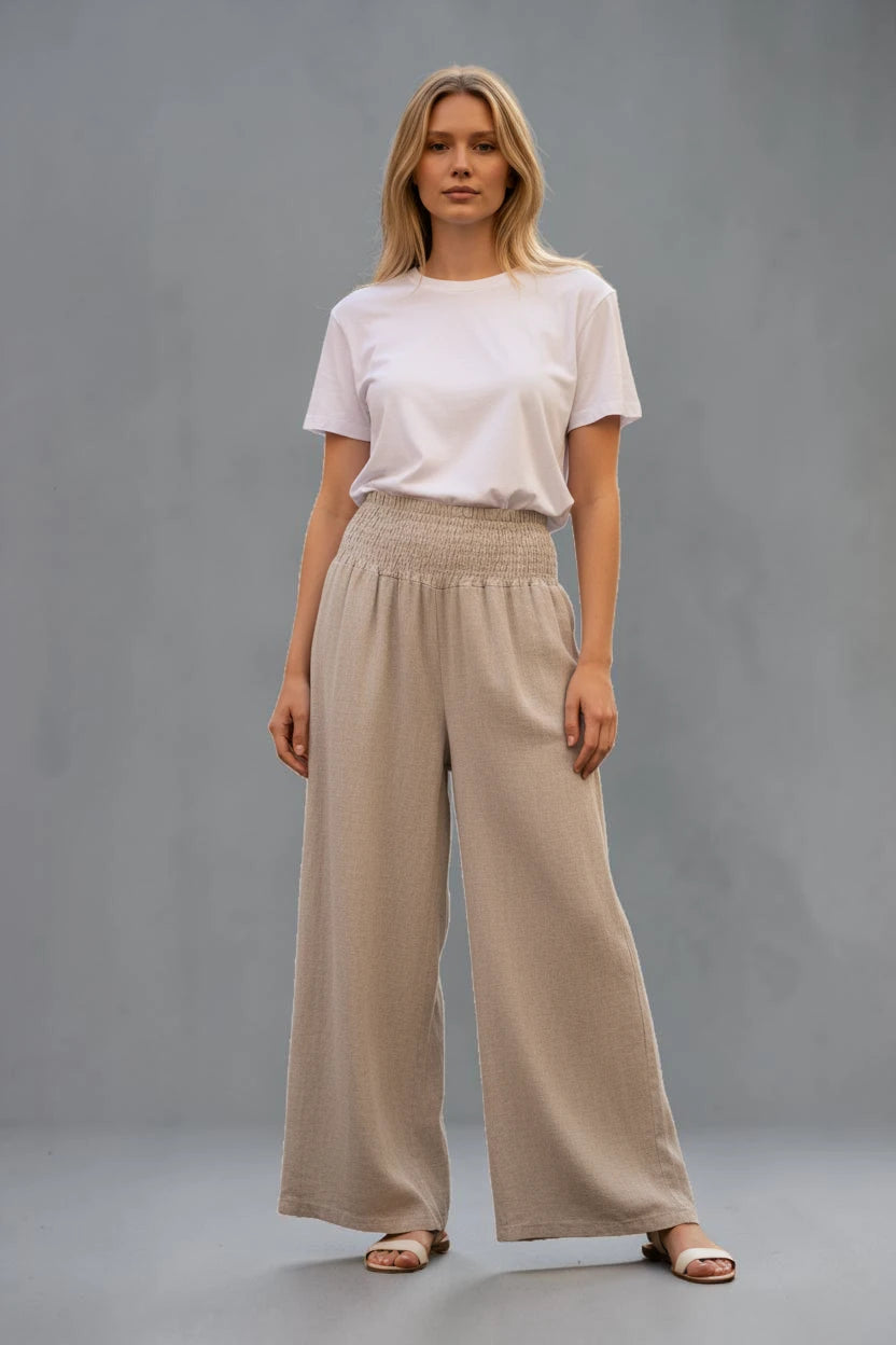 Made in Italy Shirred Elasticated Pant