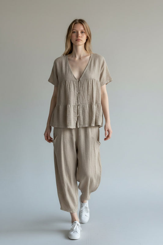 Linen Barrel Lag Pant Lagenlook