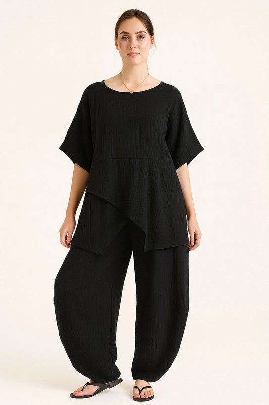 Cotton Crossover Top Lagenlook