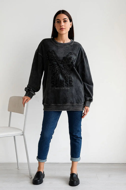Vintage wash Butterfly Sweatshirt