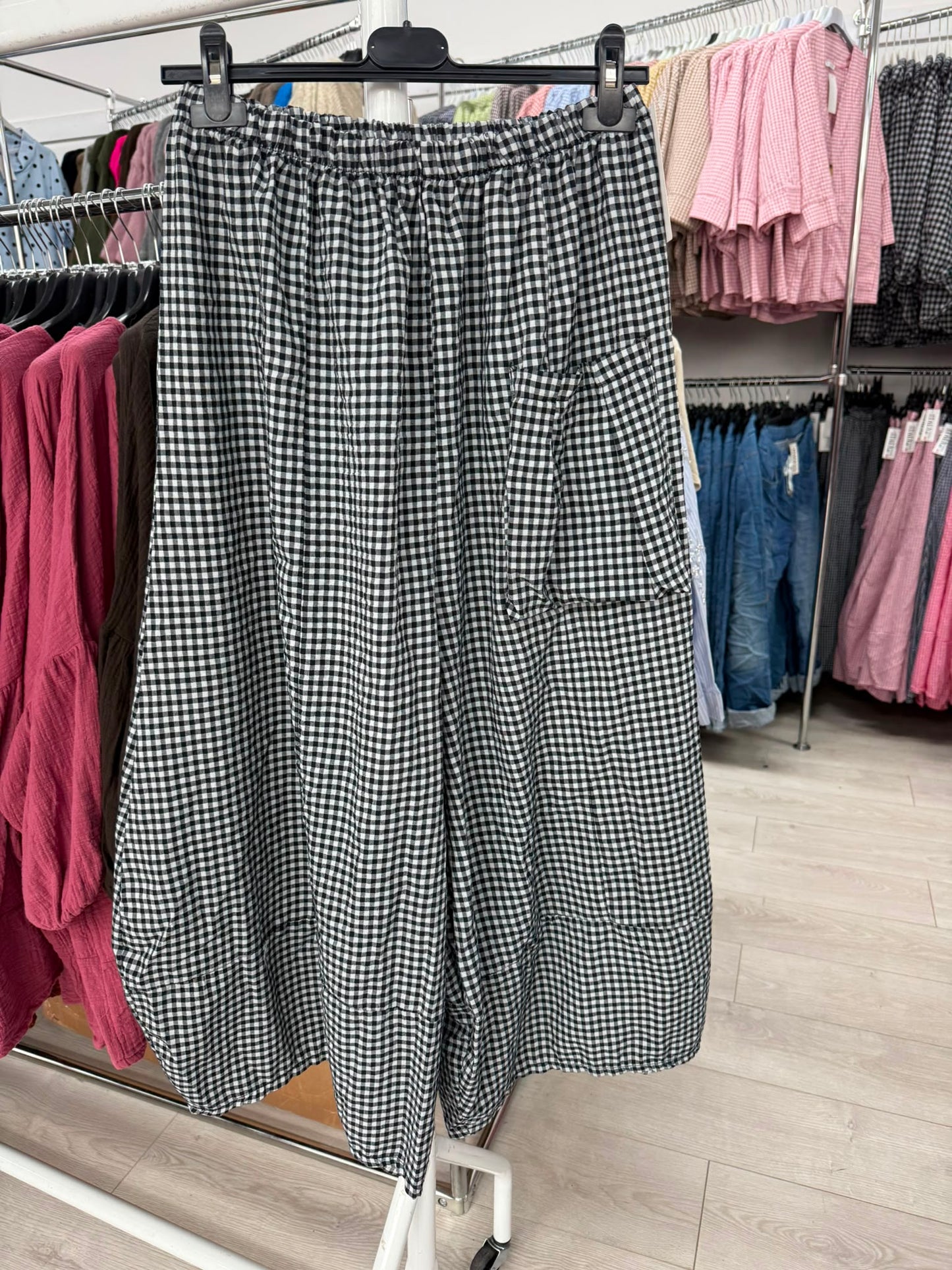 One Pocket Gingham Culottes