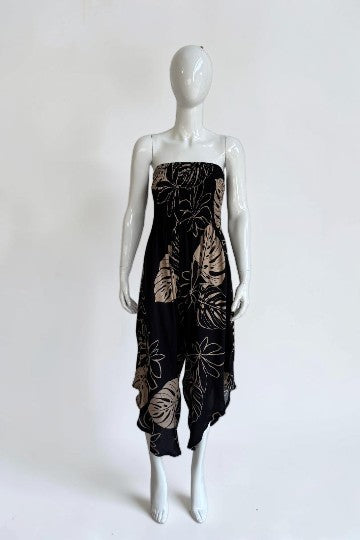 Made in Italy Shirred Elasticated Bandeau Jumpsuit