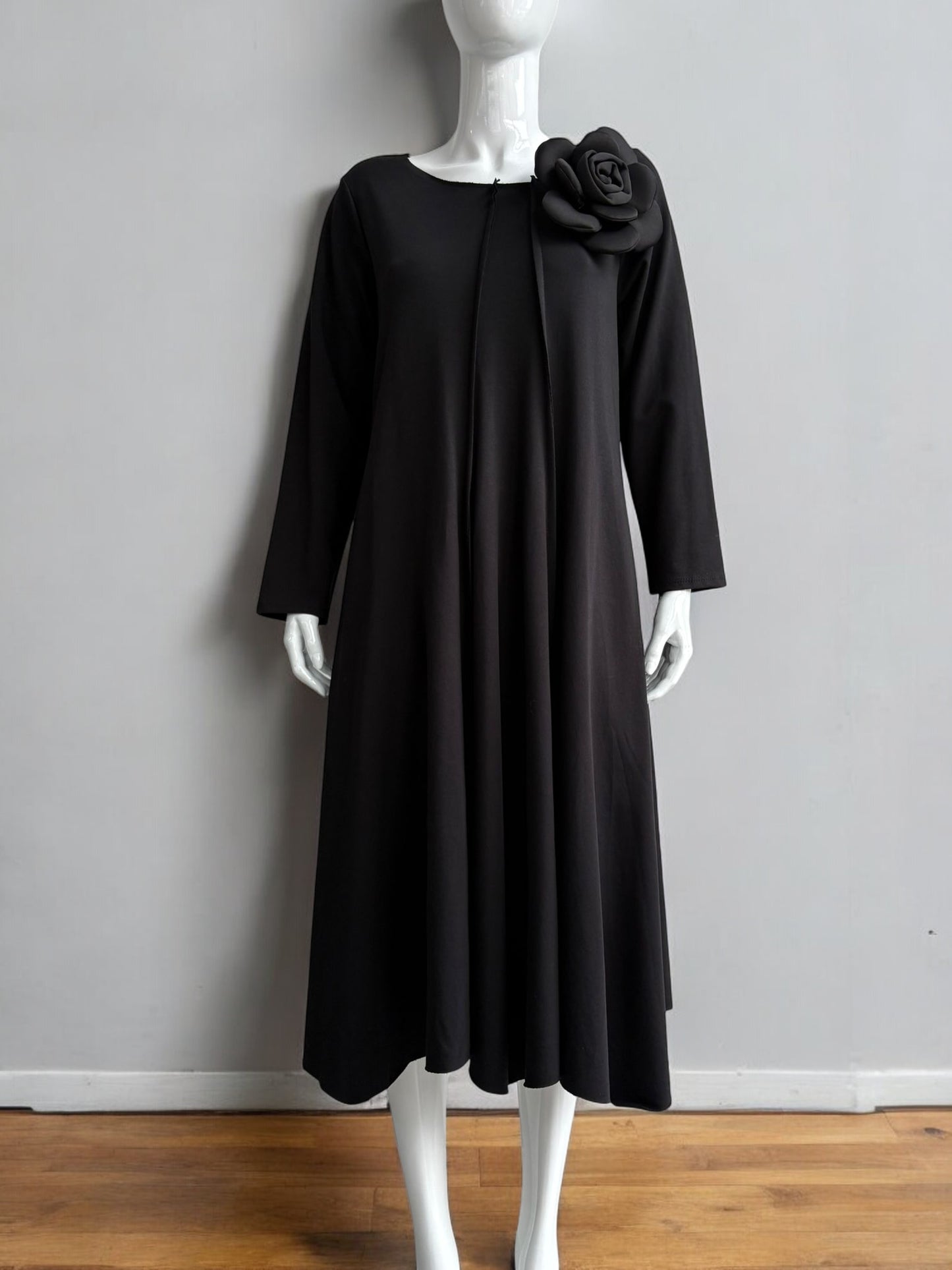 Made in Italy Elegant Swing Corsage Dress Partywear