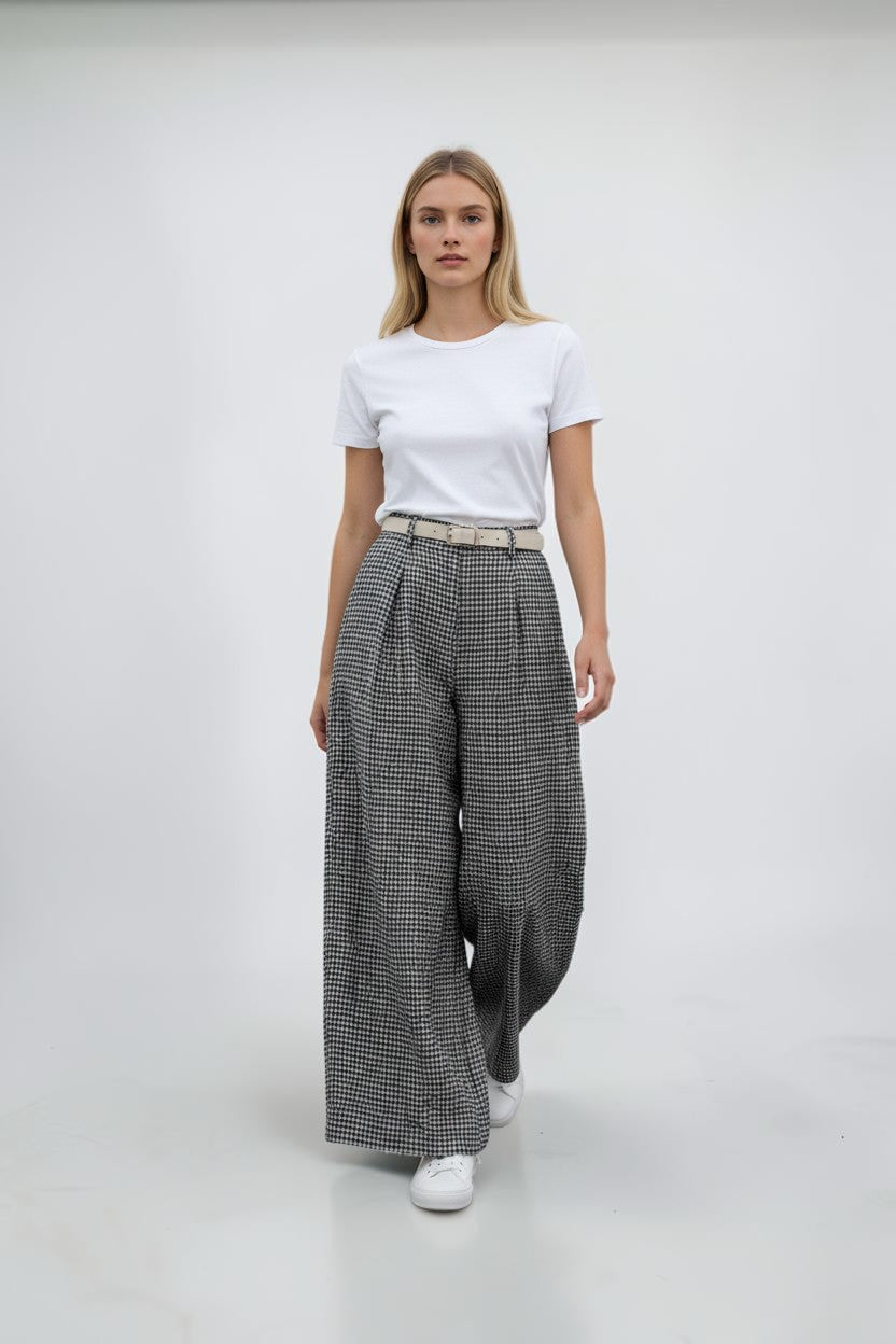 Gingham Palazzo Pant Lagenlook