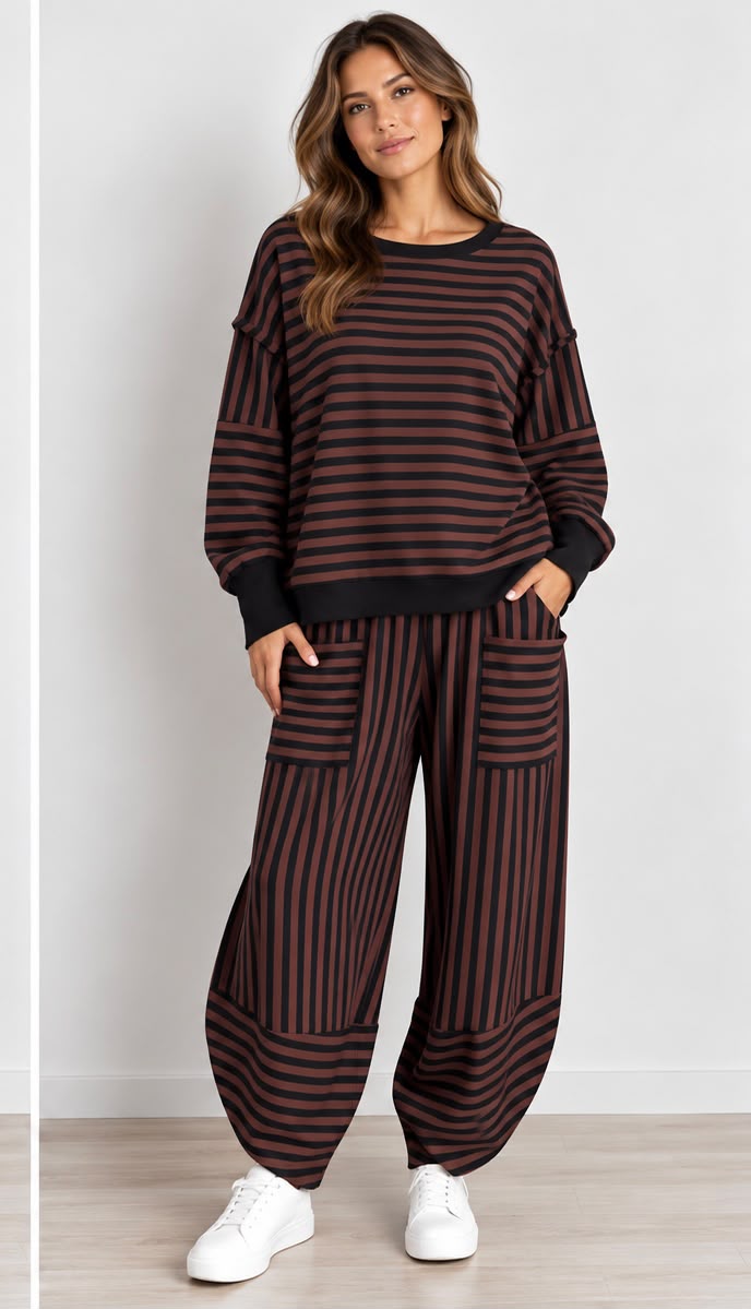 Made in Italy Stripe Chill Sweatshirt Lagenlook