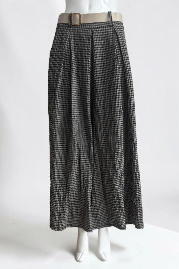 Gingham Palazzo Pant Lagenlook