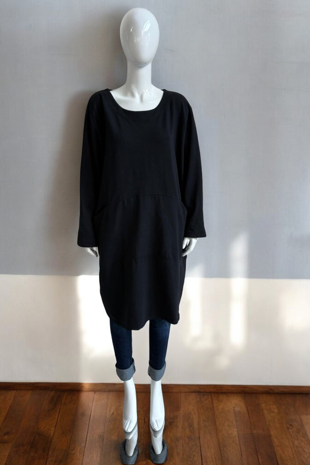 Made in Italy Cocoon Sweat Tunic Dress Lagenlook