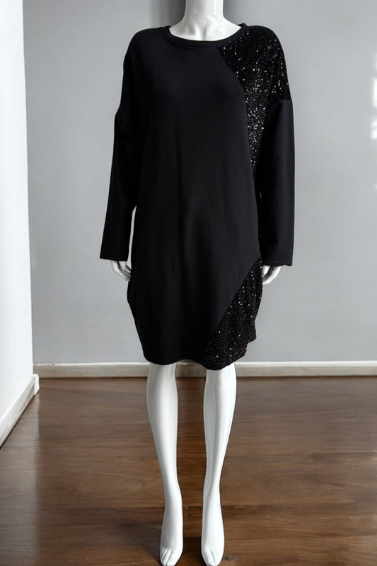 Made in Italy Sequin Trim Dress Partywear