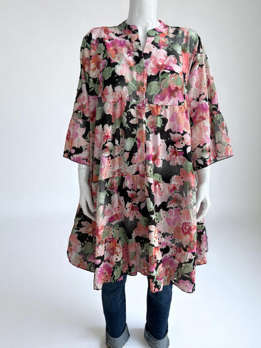 Digital Print Smock Broidery Tunic