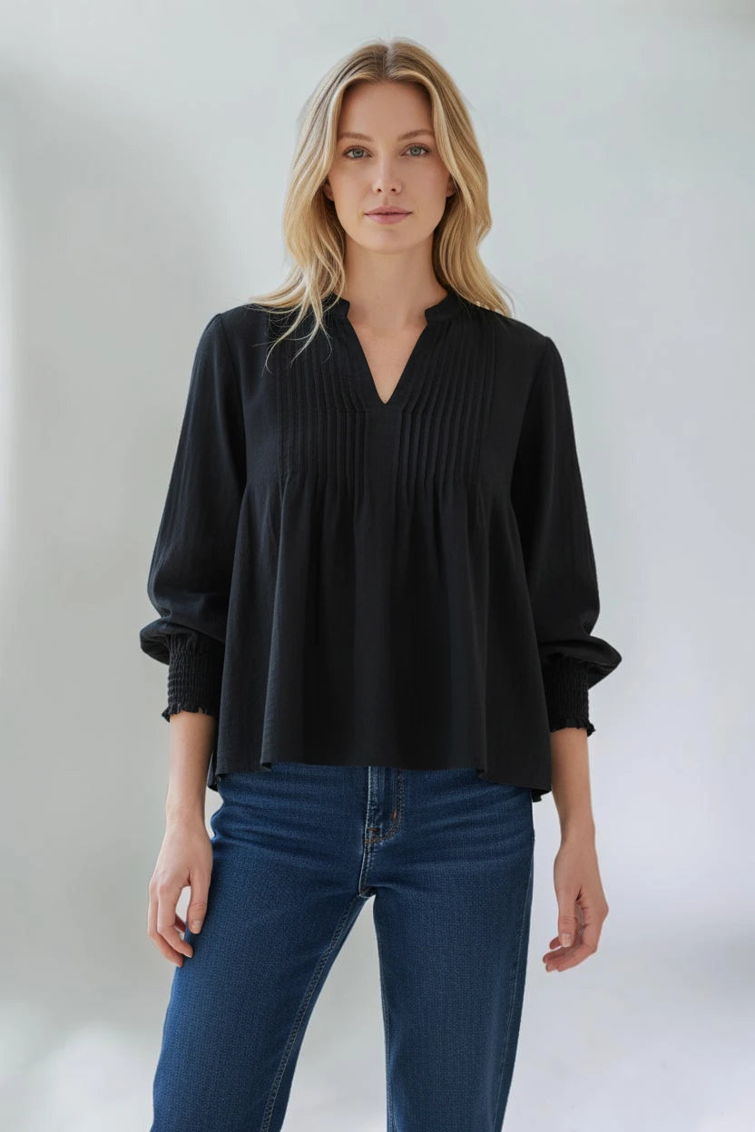 Made in Italy Pintuck Top