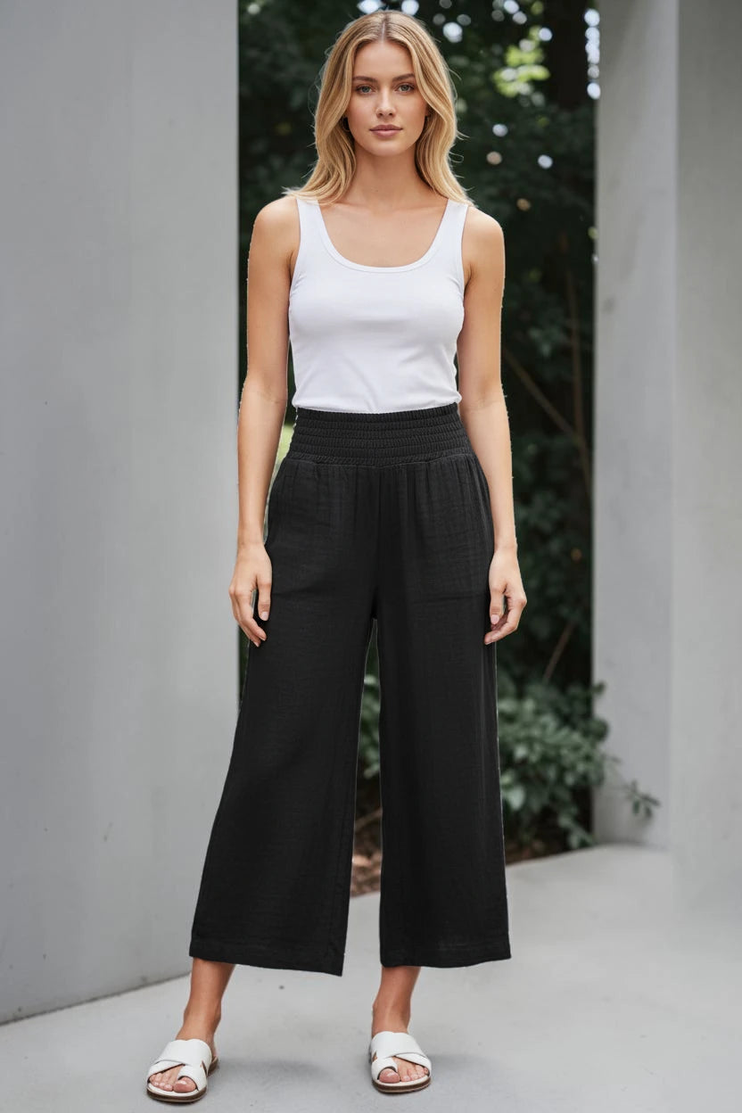 Made in Italy Shirred Elasticated Pant