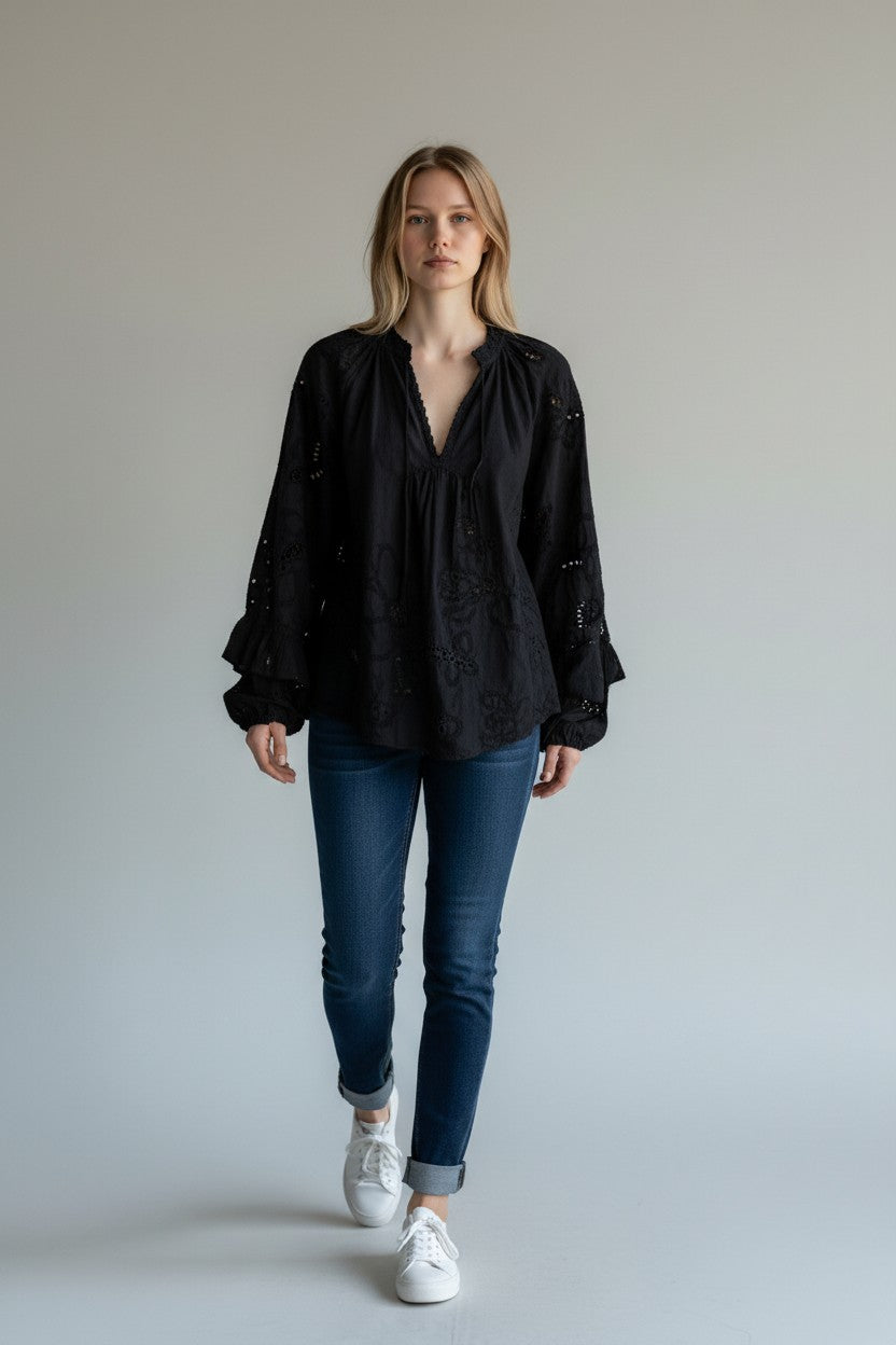 Embroidered Boho Blouse