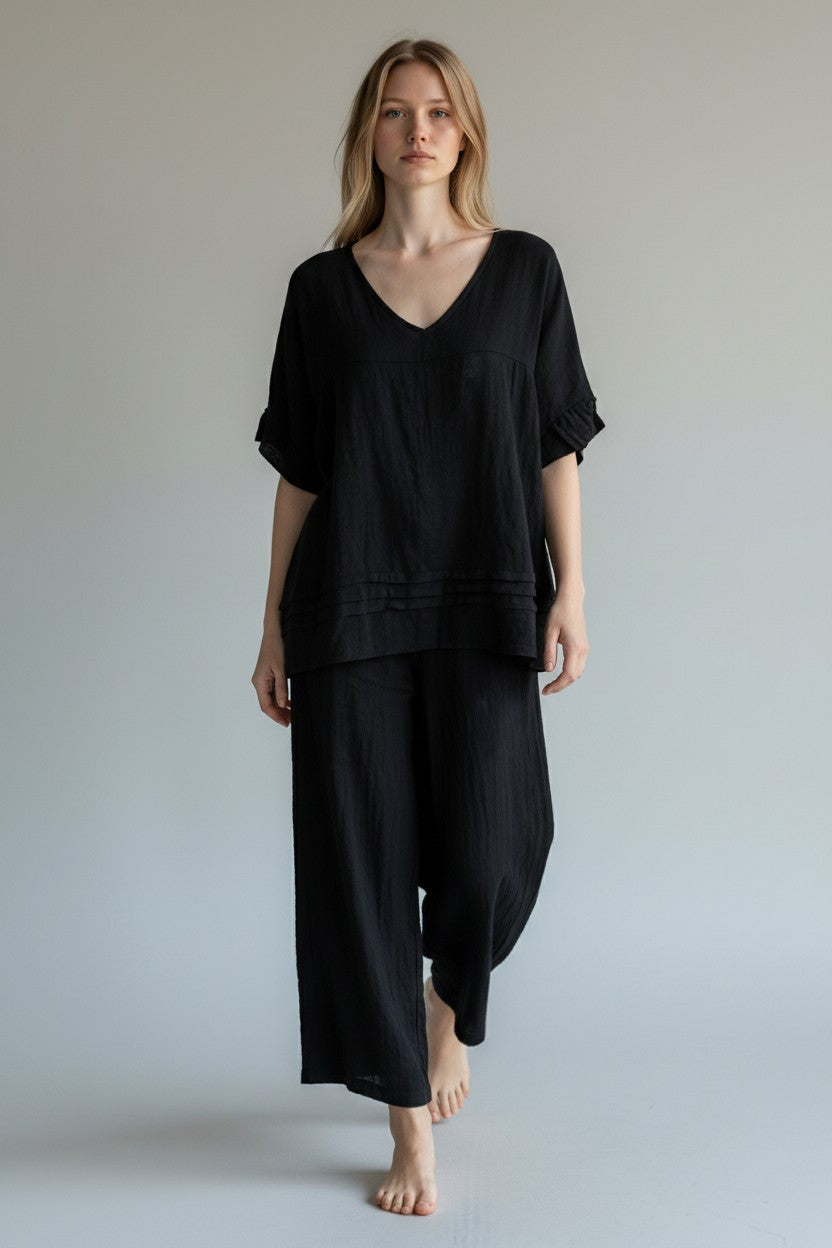 Linen Smock Top Lagenlook