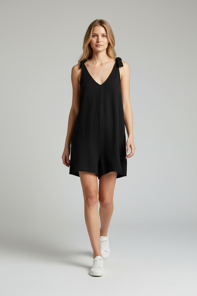 Made in Italy Tie Shoulder Playsuit