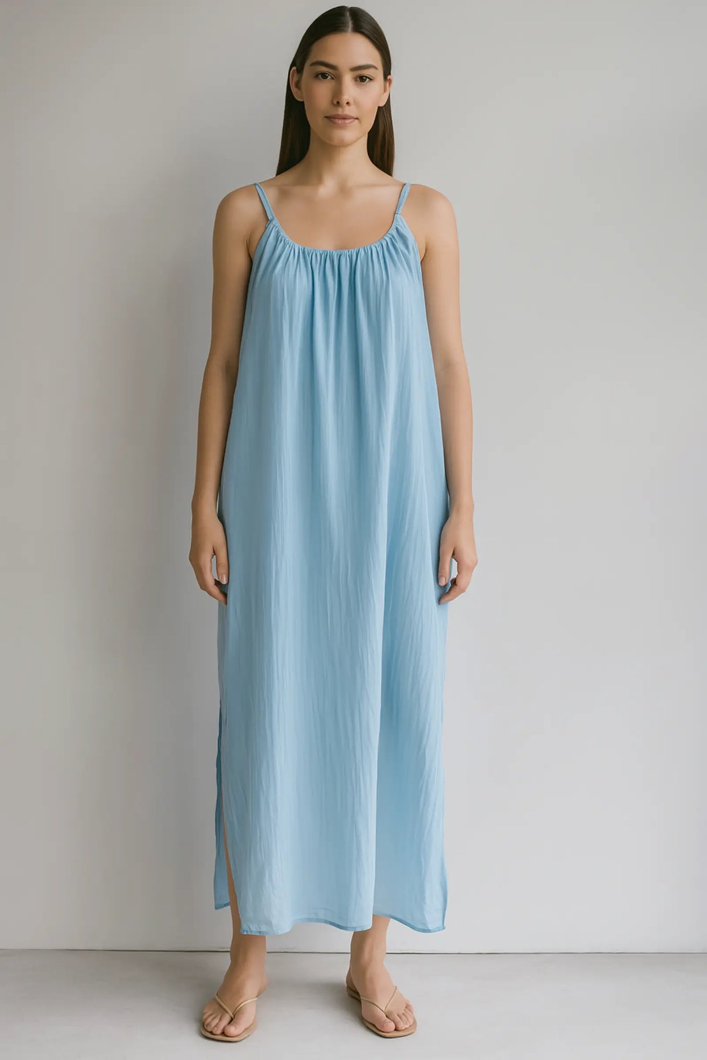 Cotton Strap Maxi Dress