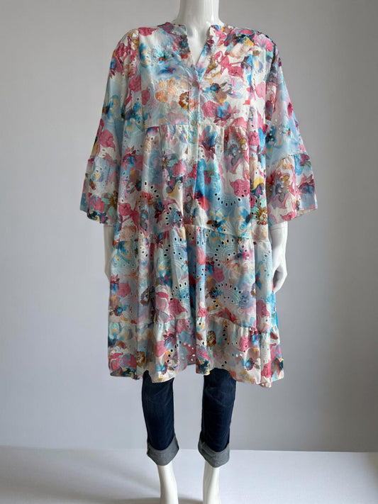 Digital Print Smock Broidery Tunic