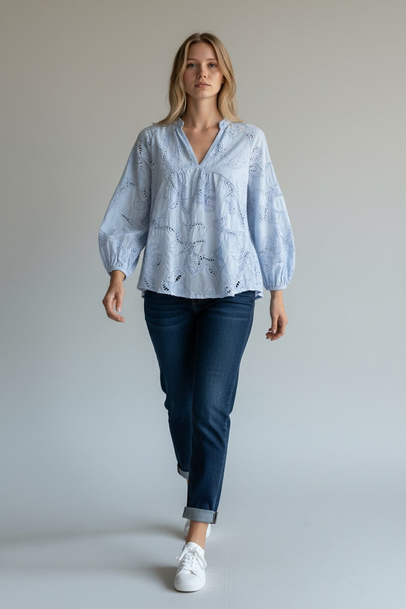 Embroidered Boho Blouse