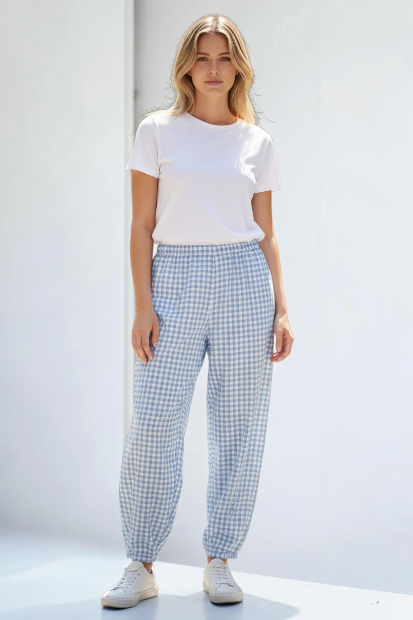 Gingham Barrel Pant Lagenlook
