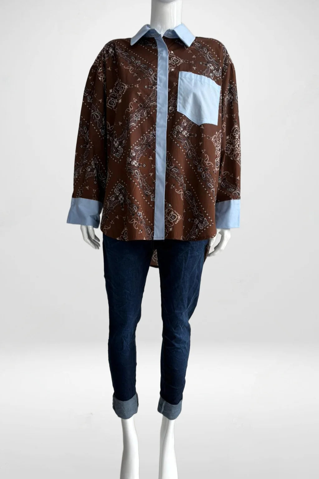Zetaotton Printed Shirt Cuff and Collar