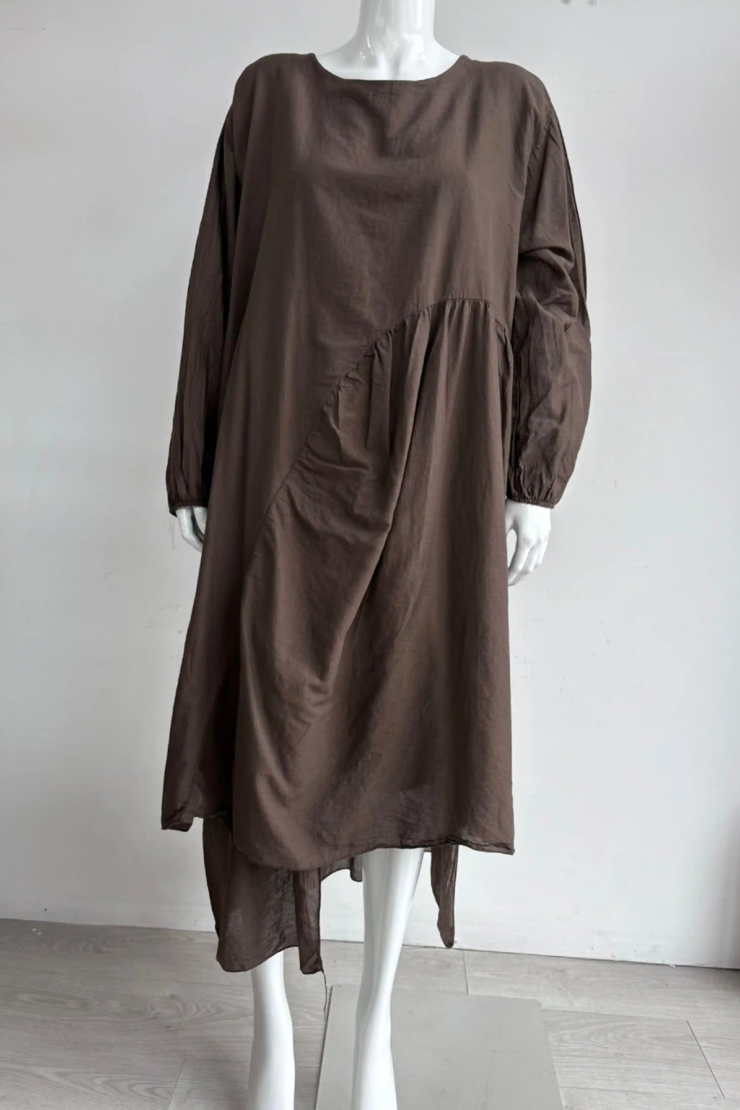 Made in Italy Cotton Pleat Side Dress