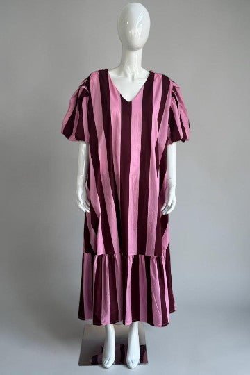Zetaotton Puffball Sleeve Frill Bottom Dress