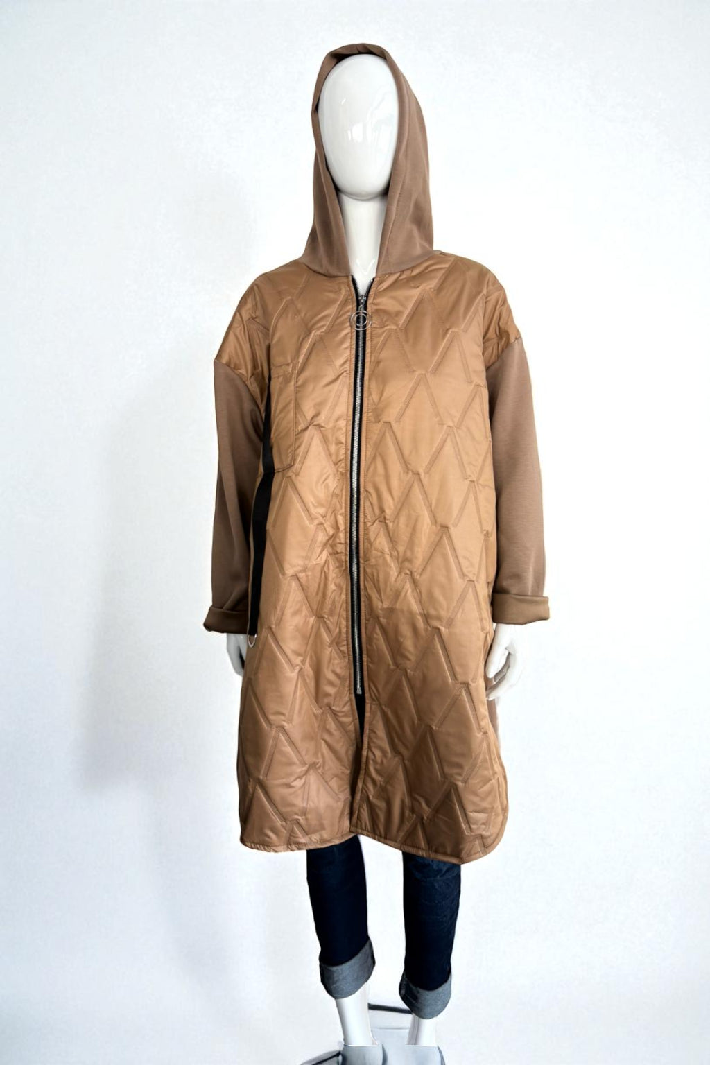 Women's Quilted Puffer Jacket with Zip Closure