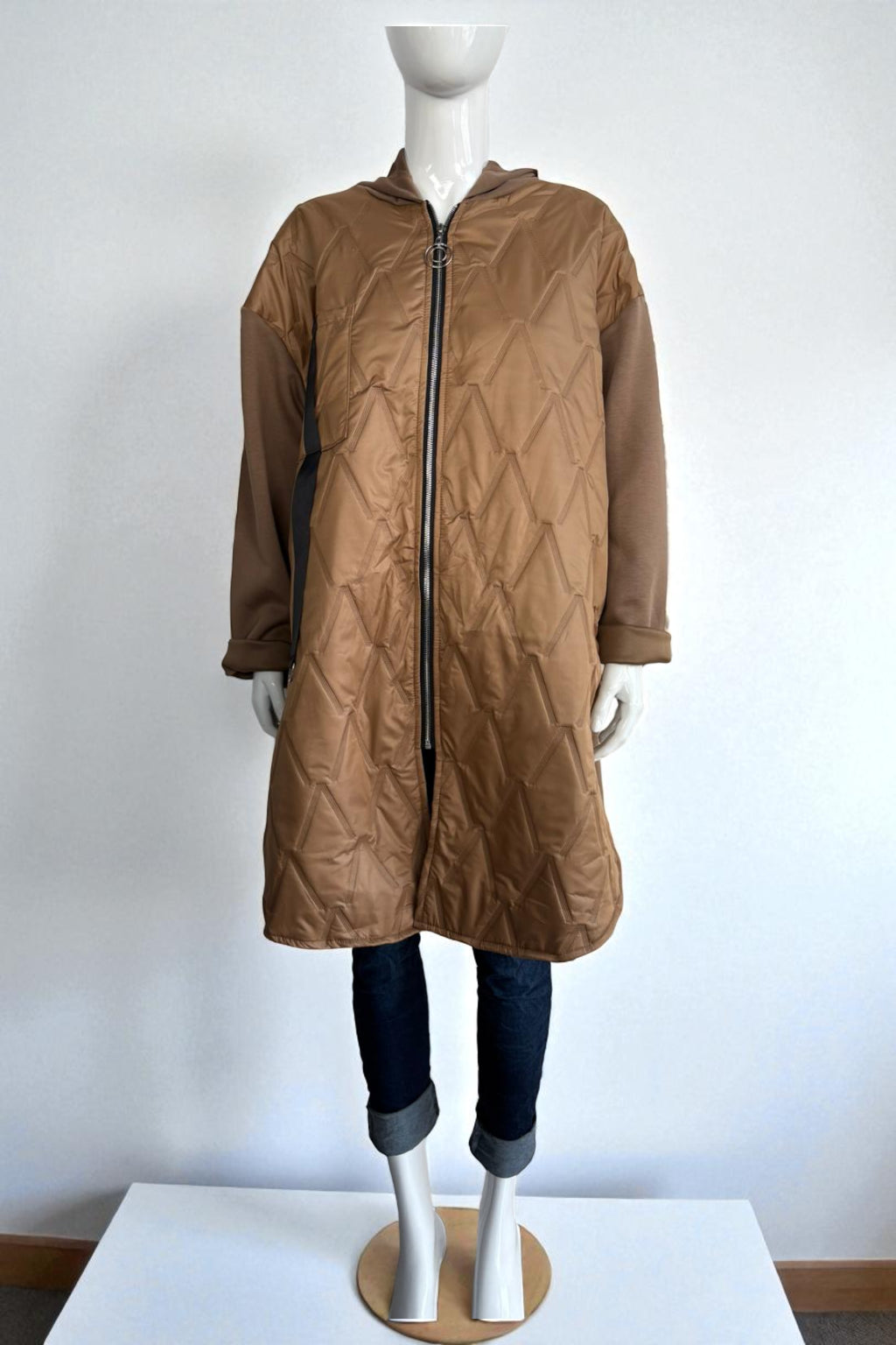 Women's Quilted Puffer Jacket with Zip Closure