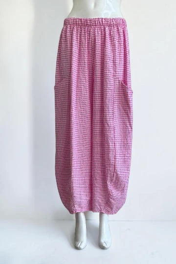 Gingham Barrel Pant Lagenlook