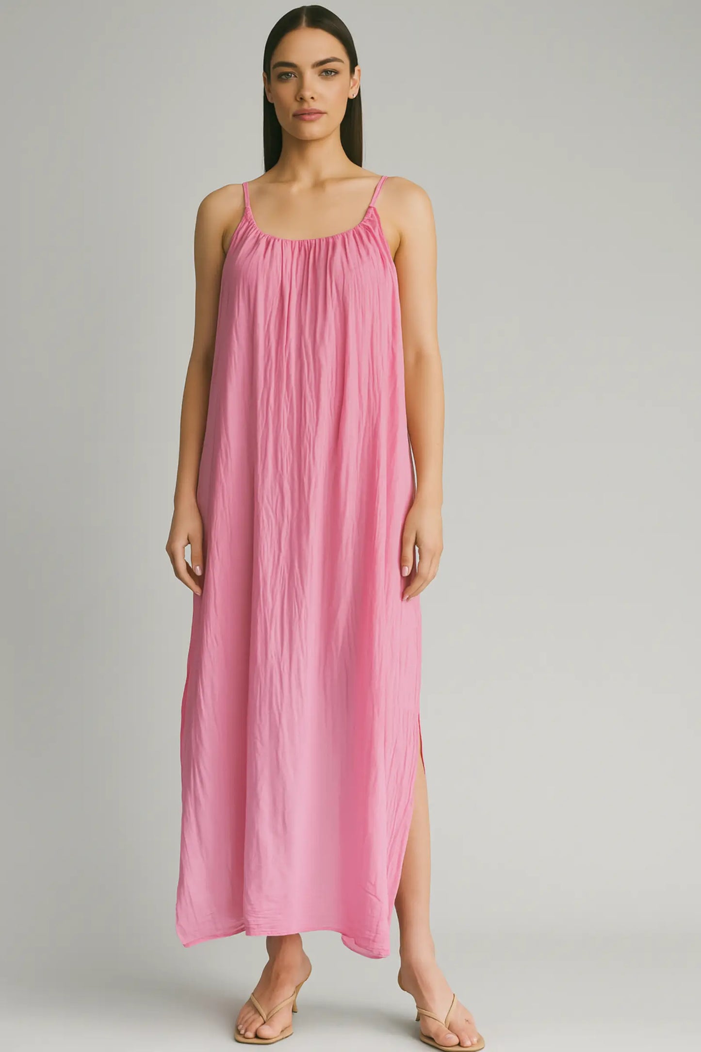 Cotton Strap Maxi Dress
